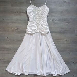 True Vintage White Flowy Sequined Fairy Dress